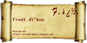 Frodl Ákos névjegykártya